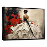 Fashion Red Dress Elegance Unveiled V - Fashion Canvas Wall Art