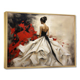 Fashion Red Dress Elegance Unveiled V - Fashion Canvas Wall Art