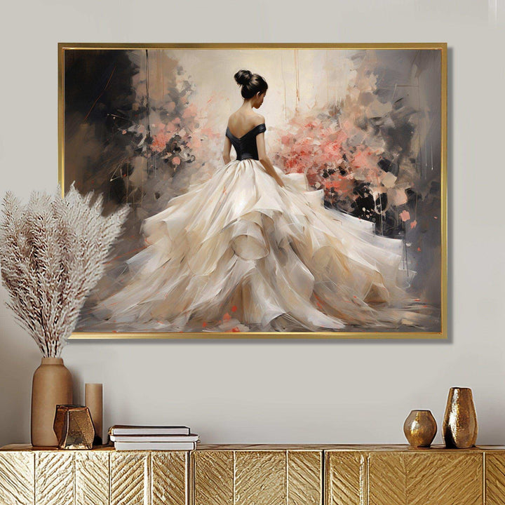 Fashion Pink Dress Elegance Unveiled III - Fashion Canvas Wall Art