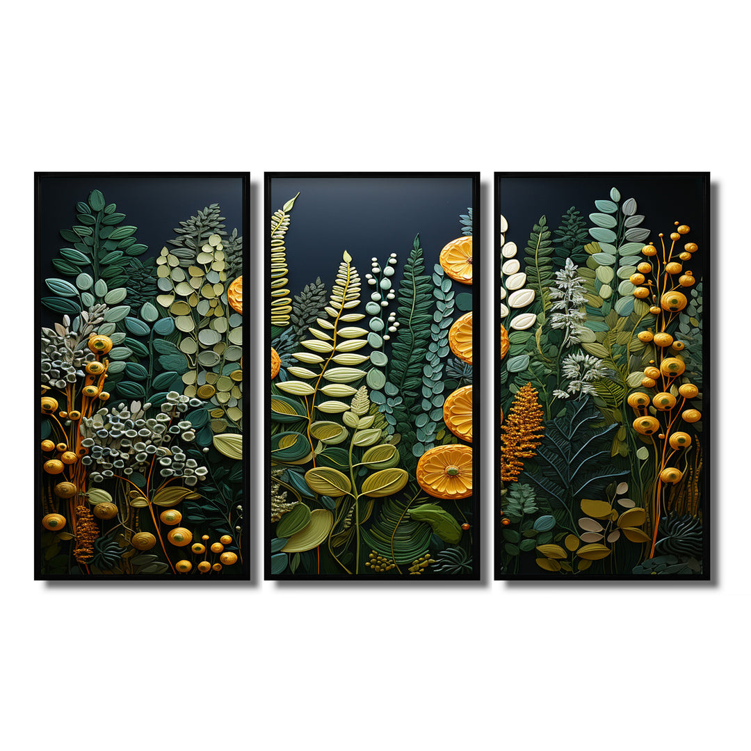 Yellow Ferns Plant Forest Tapestry - Multi-Panels