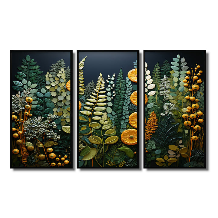 Yellow Ferns Plant Forest Tapestry - Multi-Panels
