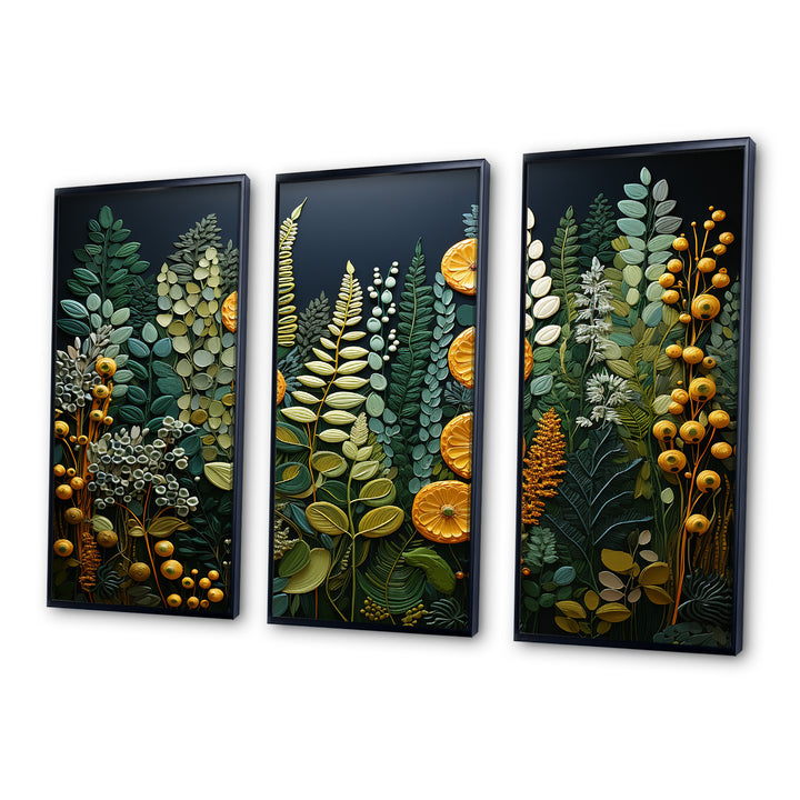 Yellow Ferns Plant Forest Tapestry - Multi-Panels