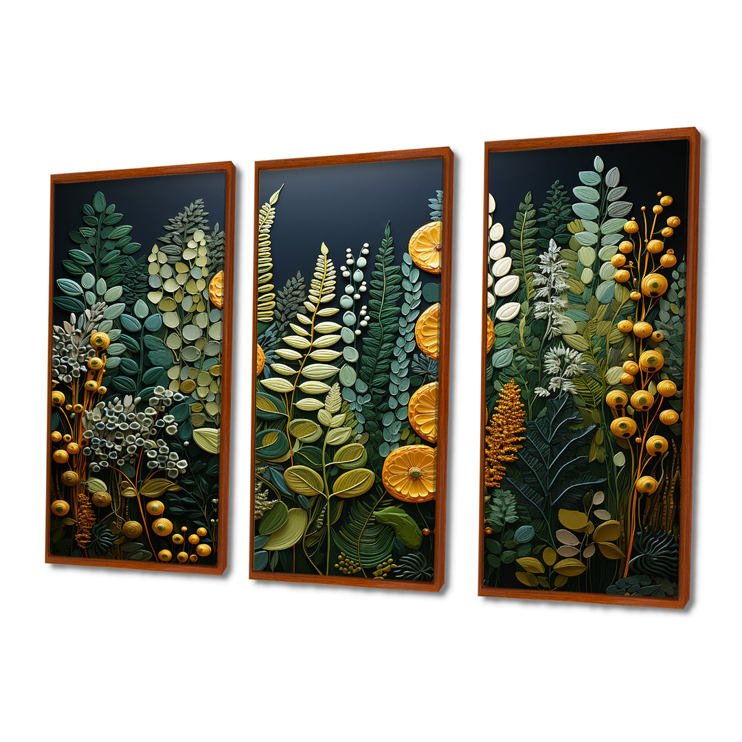 Yellow Ferns Plant Forest Tapestry - Multi-Panels