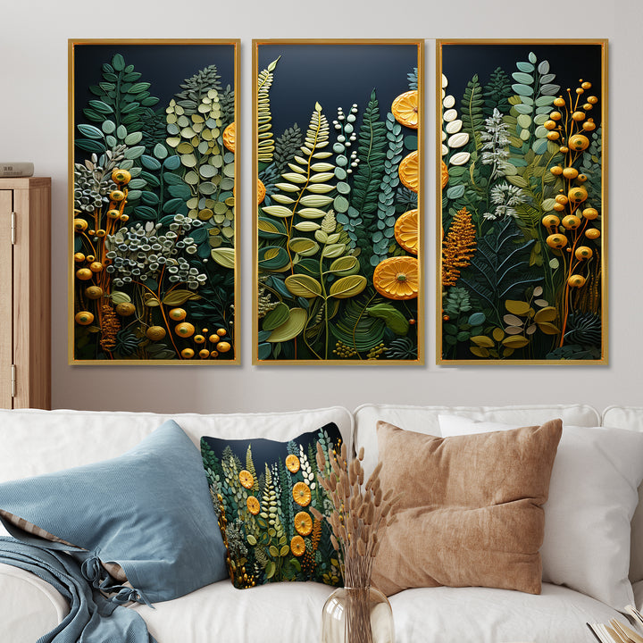Yellow Ferns Plant Forest Tapestry - Multi-Panels