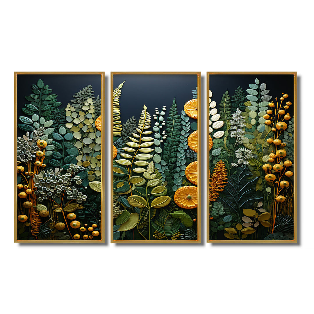 Yellow Ferns Plant Forest Tapestry - Multi-Panels