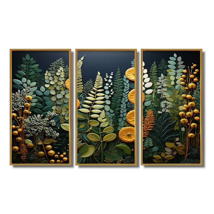 Yellow Ferns Plant Forest Tapestry - Multi-Panels