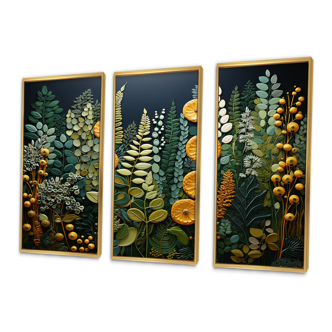 Yellow Ferns Plant Forest Tapestry - Multi-Panels