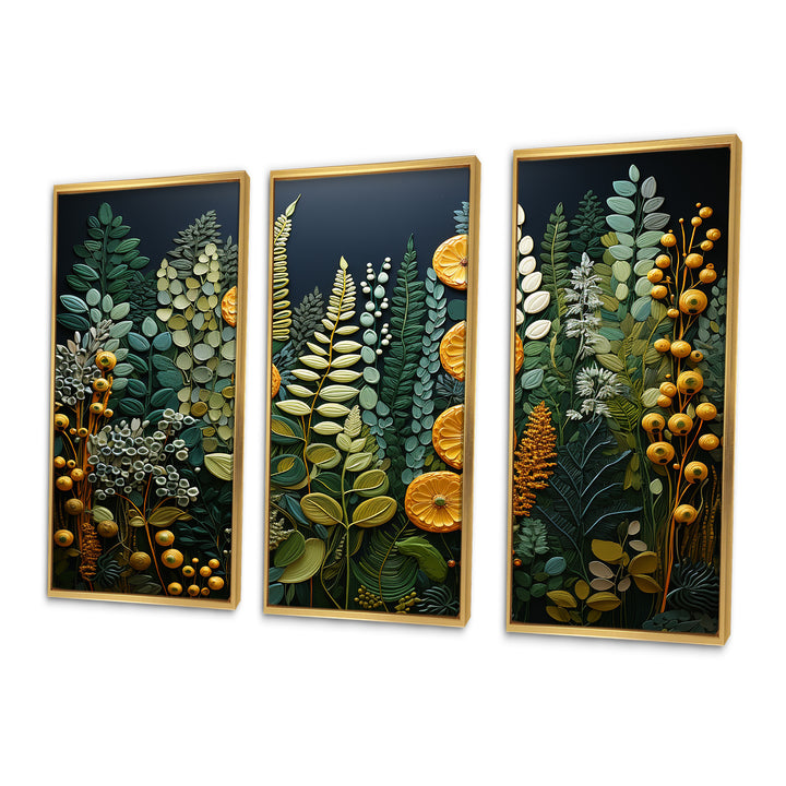 Yellow Ferns Plant Forest Tapestry - Multi-Panels
