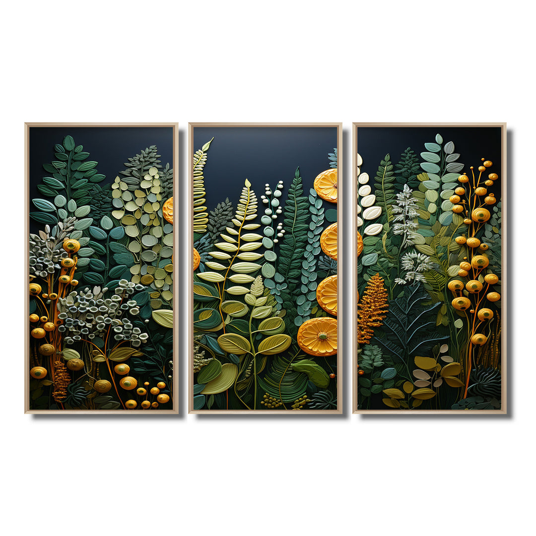 Yellow Ferns Plant Forest Tapestry - Multi-Panels