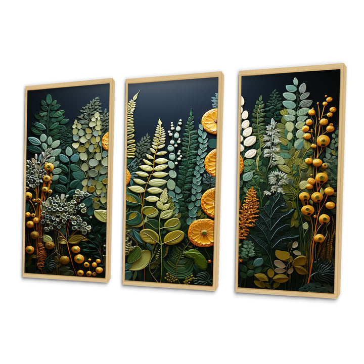 Yellow Ferns Plant Forest Tapestry - Multi-Panels