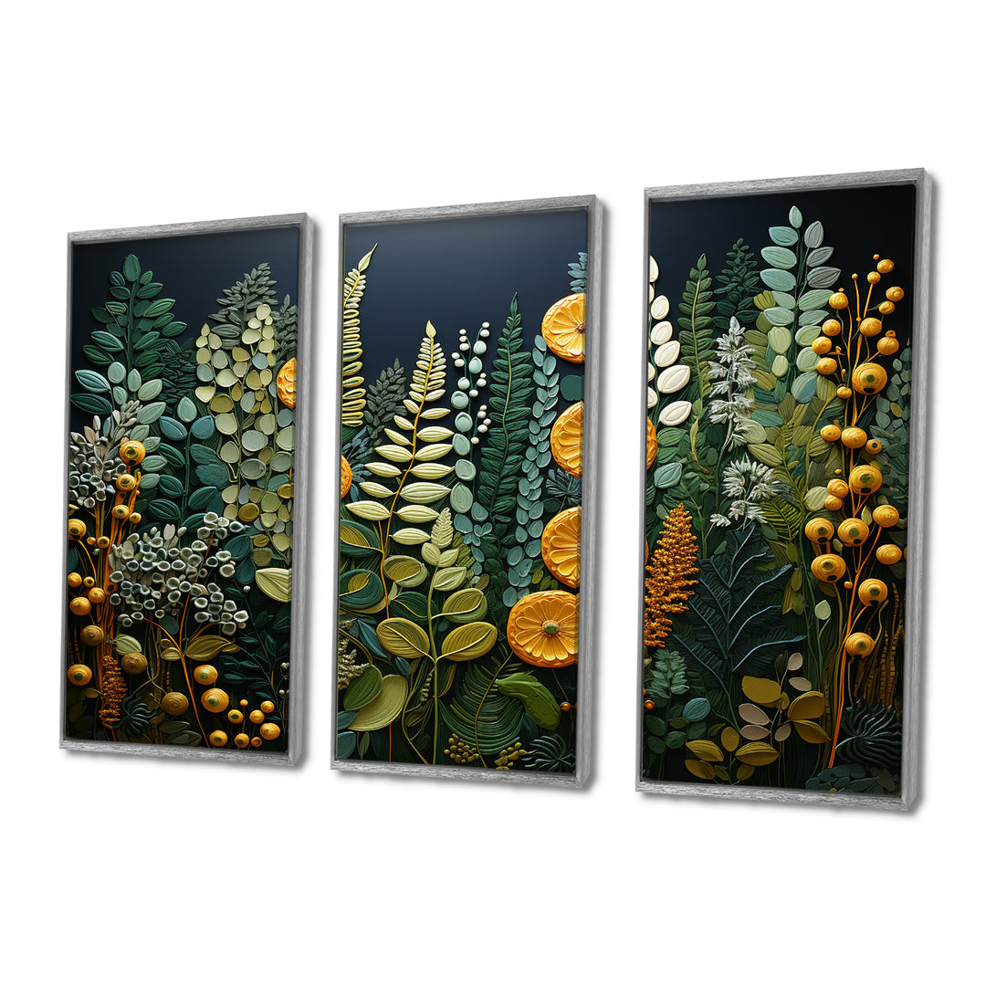 Yellow Ferns Plant Forest Tapestry - Multi-Panels