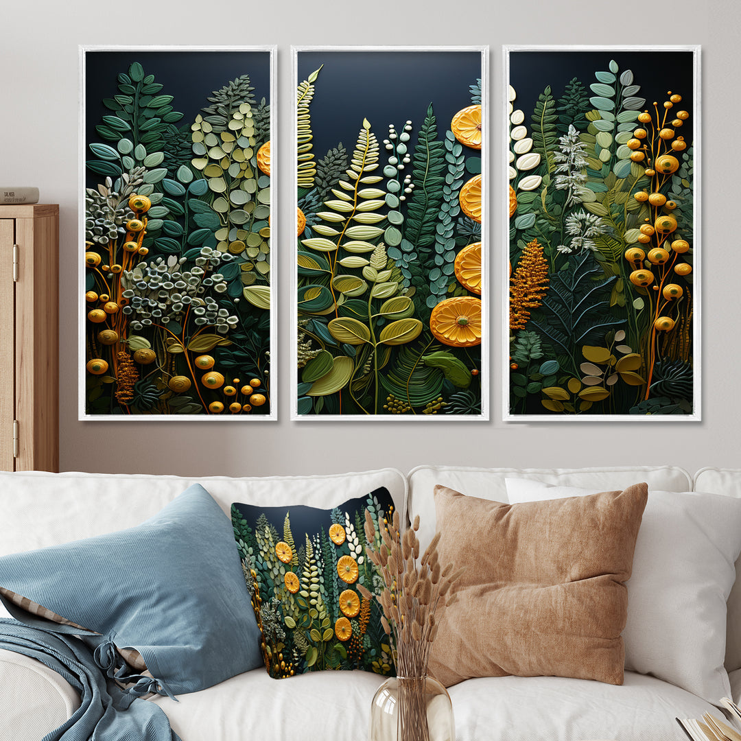 Yellow Ferns Plant Forest Tapestry - Multi-Panels
