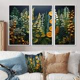 Yellow Ferns Plant Forest Tapestry - Multi-Panels