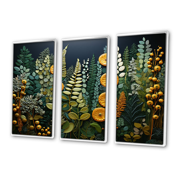 Yellow Ferns Plant Forest Tapestry - Multi-Panels