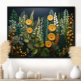 Yellow Ferns Plant Forest Tapestry - Floral Canvas Wall Art