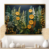 Yellow Ferns Plant Forest Tapestry - Floral Canvas Wall Art