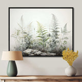 Ferns Silver Whispers I - Floral Canvas Wall Art