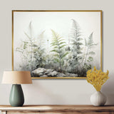 Ferns Silver Whispers I - Floral Canvas Wall Art