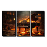 Orange Black Fire Piano Tools Music - Multi-Panels
