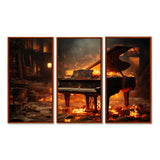 Orange Black Fire Piano Tools Music - Multi-Panels