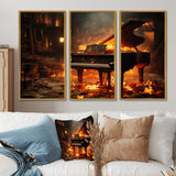 Orange Black Fire Piano Tools Music - Multi-Panels