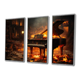 Orange Black Fire Piano Tools Music - Multi-Panels