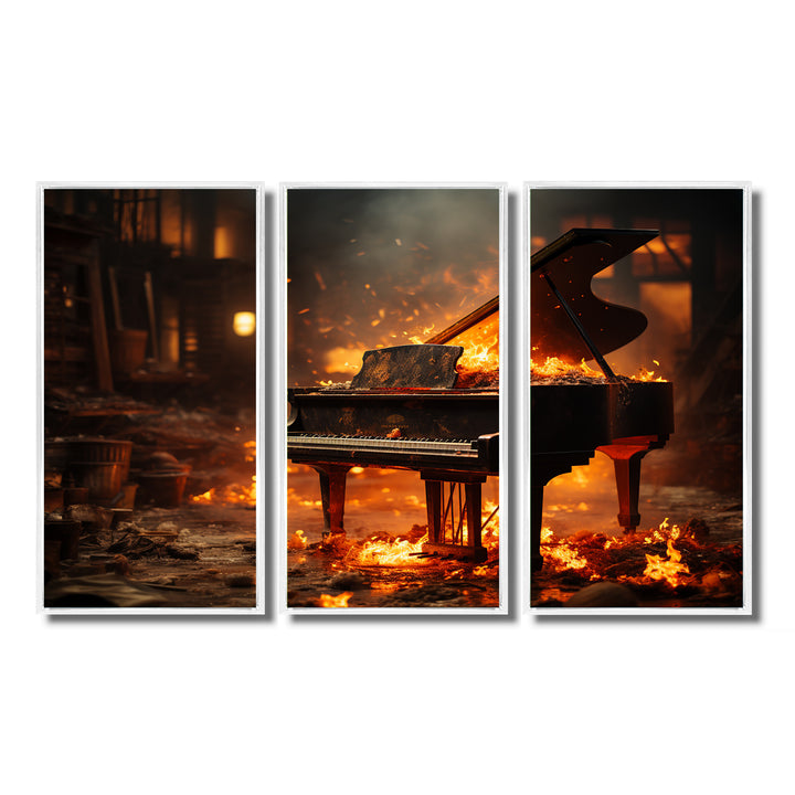 Orange Black Fire Piano Tools Music - Multi-Panels