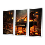 Orange Black Fire Piano Tools Music - Multi-Panels