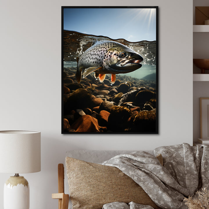 Fishing Vibrant Photo - Gray Fish Wall Art
