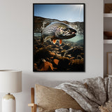 Fishing Vibrant Photo - Gray Fish Wall Art