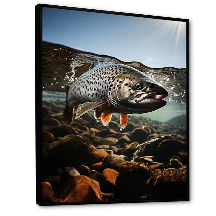 Fishing Vibrant Photo - Gray Fish Wall Art