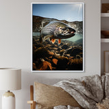 Fishing Vibrant Photo - Gray Fish Wall Art