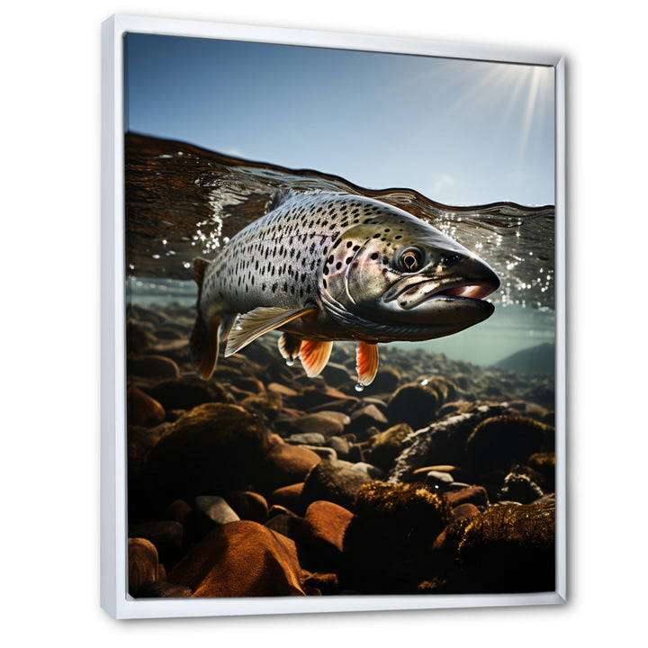Fishing Vibrant Photo - Gray Fish Wall Art