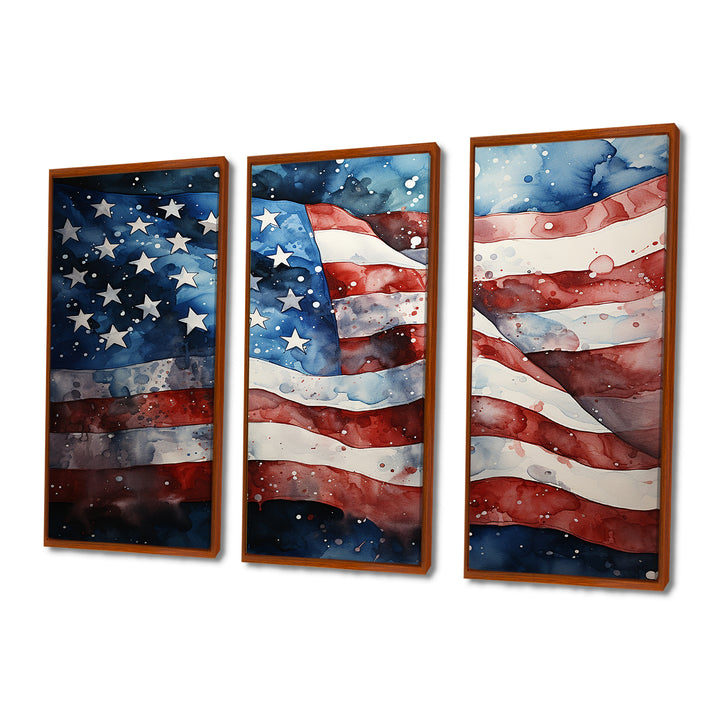 Flag American Flag III - Canvas Wall Art Sets