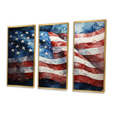Flag American Flag III - Canvas Wall Art Sets