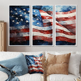Flag American Flag III - Canvas Wall Art Sets