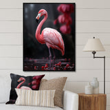 Pink And Grey Flamingo Fading Glow - Flamingo Living Room Wall Art