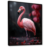 Pink And Grey Flamingo Fading Glow - Flamingo Living Room Wall Art
