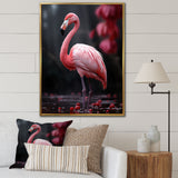 Pink And Grey Flamingo Fading Glow - Flamingo Living Room Wall Art