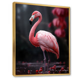Pink And Grey Flamingo Fading Glow - Flamingo Living Room Wall Art