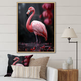 Pink And Grey Flamingo Fading Glow - Flamingo Living Room Wall Art