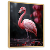 Pink And Grey Flamingo Fading Glow - Flamingo Living Room Wall Art