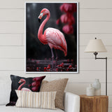 Pink And Grey Flamingo Fading Glow - Flamingo Living Room Wall Art