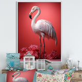Monochrome Flamingo Fading Glow - Flamingo Bedroom Wall Art