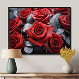 Red Grey Rose Eternal Beauty - Floral Canvas Wall Art