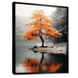 Orange And Grey Forest Autumn Elegance II - Landscapes Canvas Wall Art