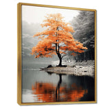 Orange And Grey Forest Autumn Elegance II - Landscapes Canvas Wall Art