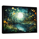 Forest Enchanted Forest Pointillism I - Landscapes Canvas Wall Art