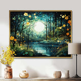 Forest Enchanted Forest Pointillism I - Landscapes Canvas Wall Art