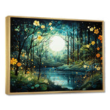 Forest Enchanted Forest Pointillism I - Landscapes Canvas Wall Art